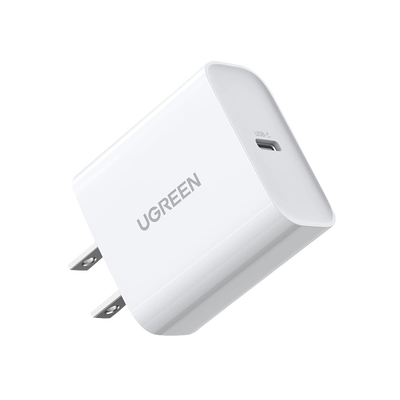 UGREEN - Cargador USB-C de 20W | 1 USB-C de Carga Rápida | QC4.0+ | PD3.0 | PPS | BC1.2| Carga Inteligente | Chip PWM | Múltiple Protección | Mayor Eficiencia Energética | Tamaño Compacto | Carcasa Ignifuga | Color Blanco.
