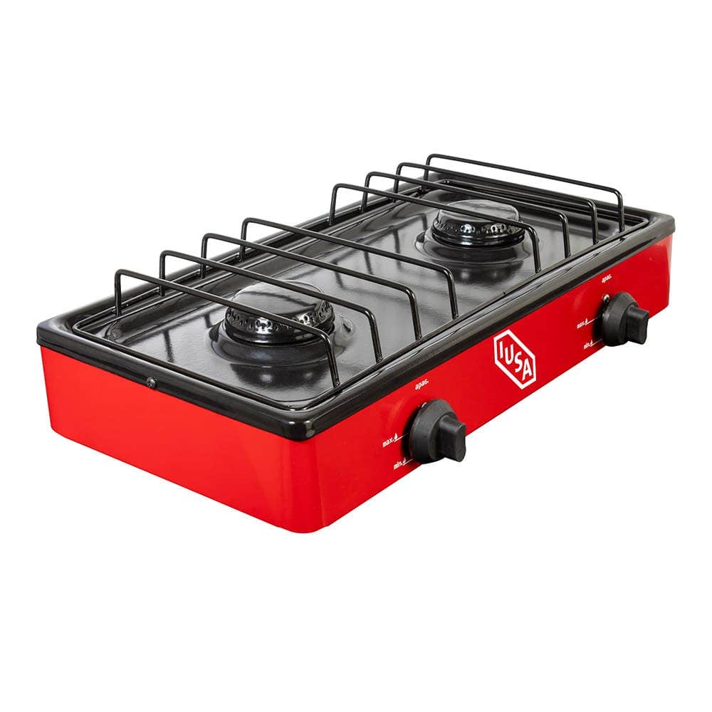IUSA - Parrilla de gas con 2 quemadores iusa color rojo