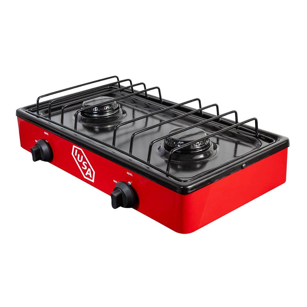 IUSA - Parrilla de gas con 2 quemadores iusa color rojo