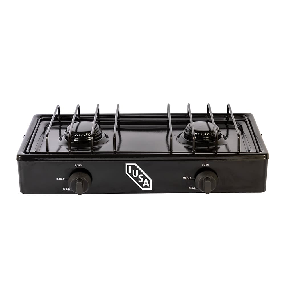 IUSA - Parrilla de gas con 2 quemadores iusa, color negro
