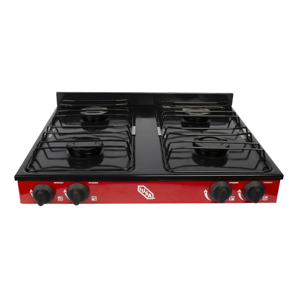 IUSA - Parrilla de gas con 4 quemadores iusa color rojo