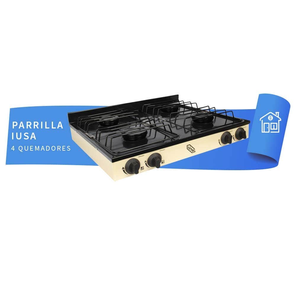 IUSA - Parrilla de gas con 4 quemadores IUSA color avena
