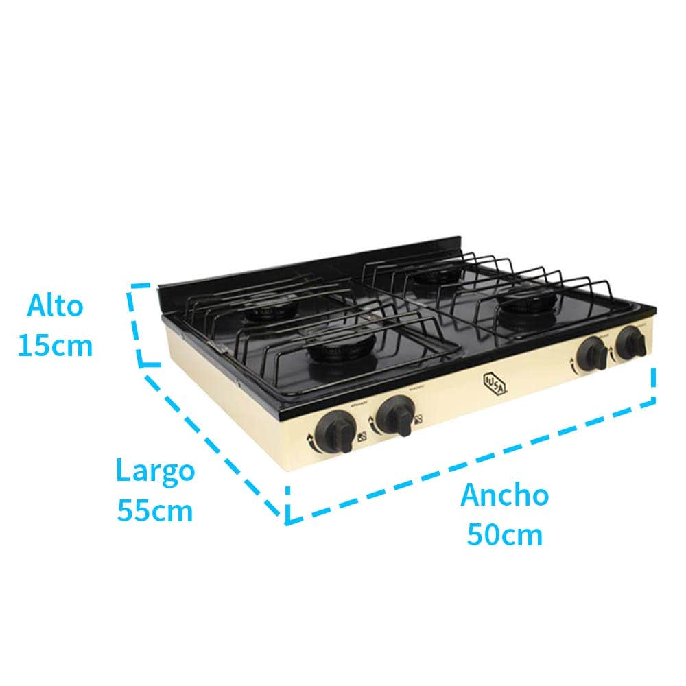 IUSA - Parrilla de gas con 4 quemadores IUSA color avena