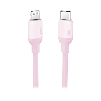UGREEN - Cable USB-C a Lightning / Certificado MFi / 1 Metro / Adecuado para iPhone, iPad, iPod / Carga Rápida PD 20W /  Sincronización de Datos de hasta 480 Mbps / Goma de Silicona y  TPE. / Suave al Tacto / Color Pink