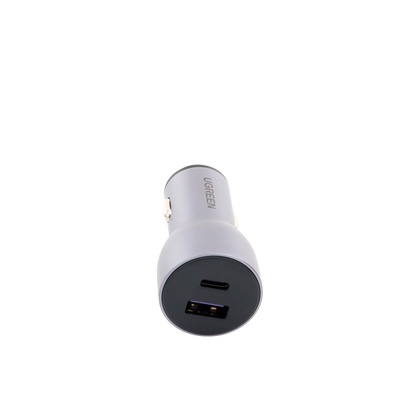 UGREEN - Cargador de Auto 52.5W | Puerto USB-A y USB-C | Carga Rápida | Compatible con Vehículos de 12 y 24 VCD | PD3.0 + QC3.0 | Chip Inteligente | Diseño Compacto Mayor Eficiencia Energética | Caja de Aluminio