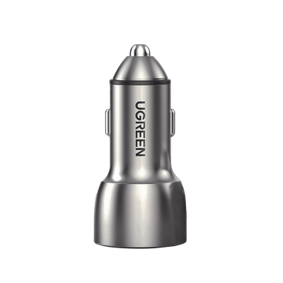 UGREEN - Cargador de Auto 52.5W | Puerto USB-A y USB-C | Carga Rápida | Compatible con Vehículos de 12 y 24 VCD | PD3.0 + QC3.0 | Chip Inteligente | Diseño Compacto Mayor Eficiencia Energética | Caja de Aluminio