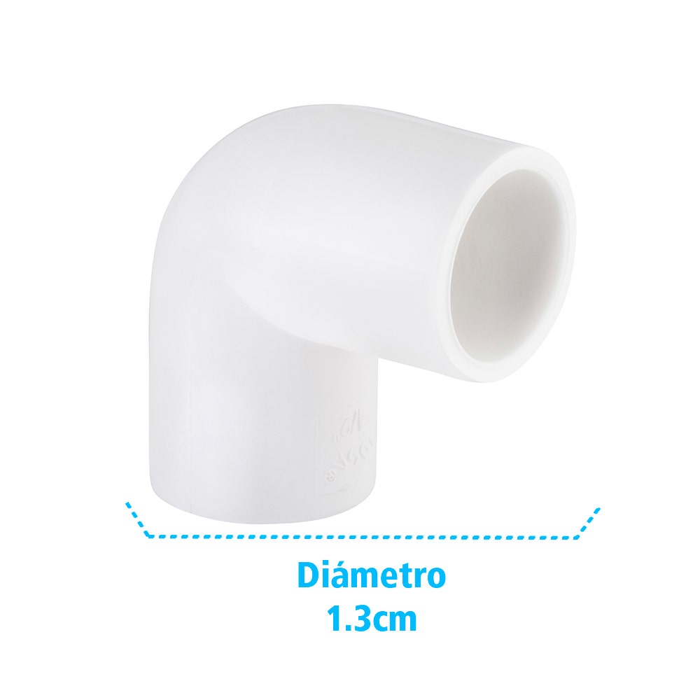 IUSA - Codo 90° de pvc 13 mm (1/2”)