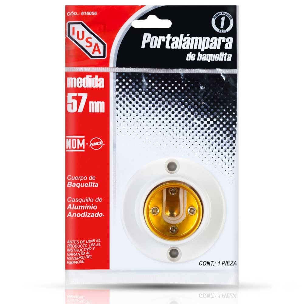 IUSA - Portalámpara redondo de 57 mm