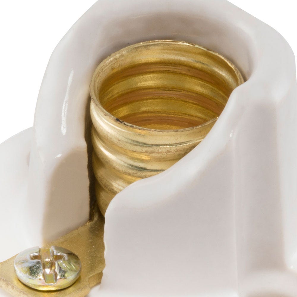IUSA - Portalámpara de porcelana para candelabro