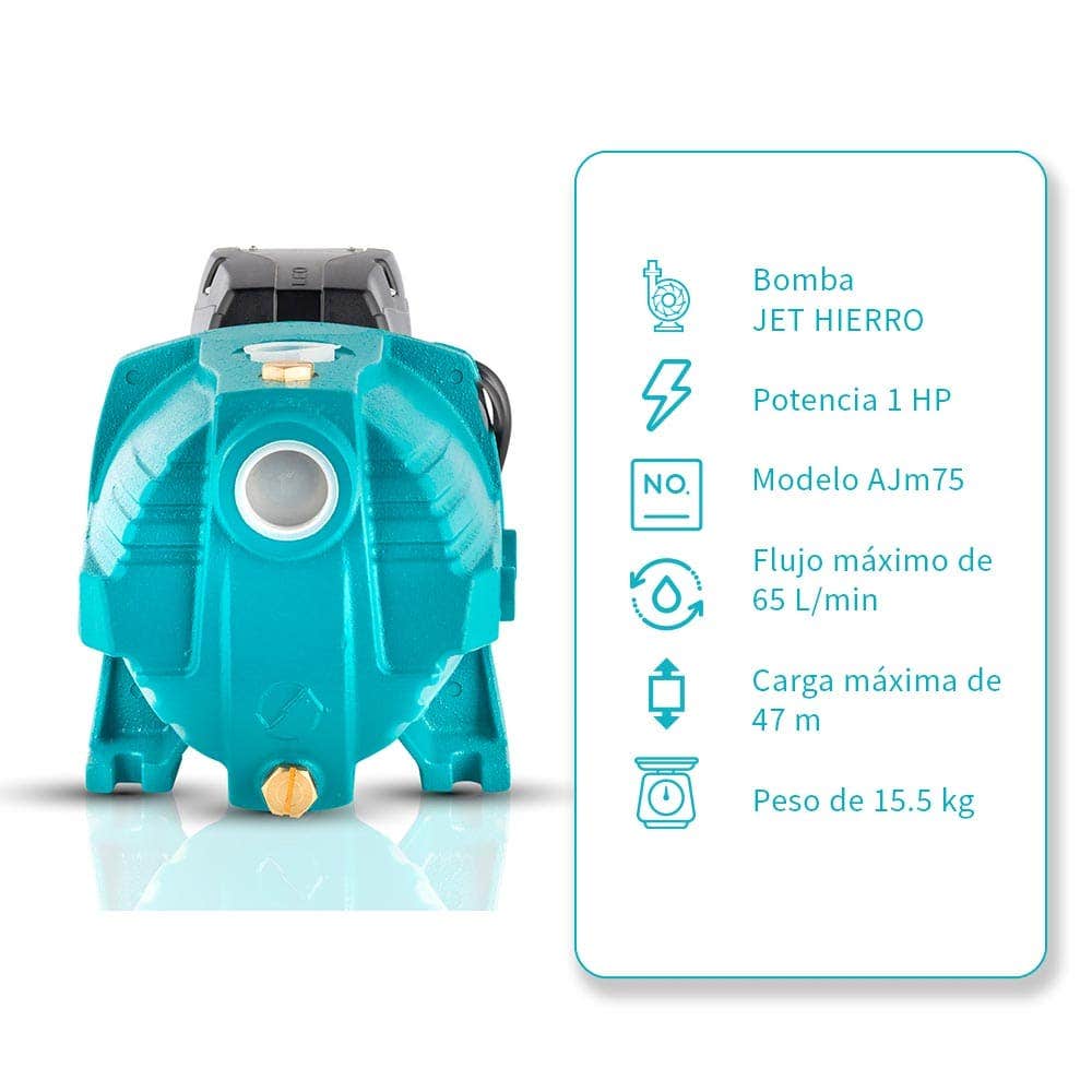 IUSA - Bomba jet hierro fundido 1 HP entrada/salida 1"