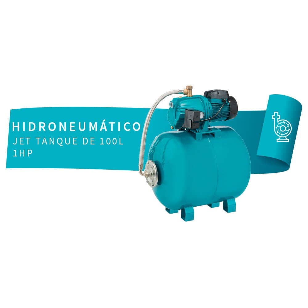 IUSA - Hidroneumático jet de 1 HP, tanque 100 L