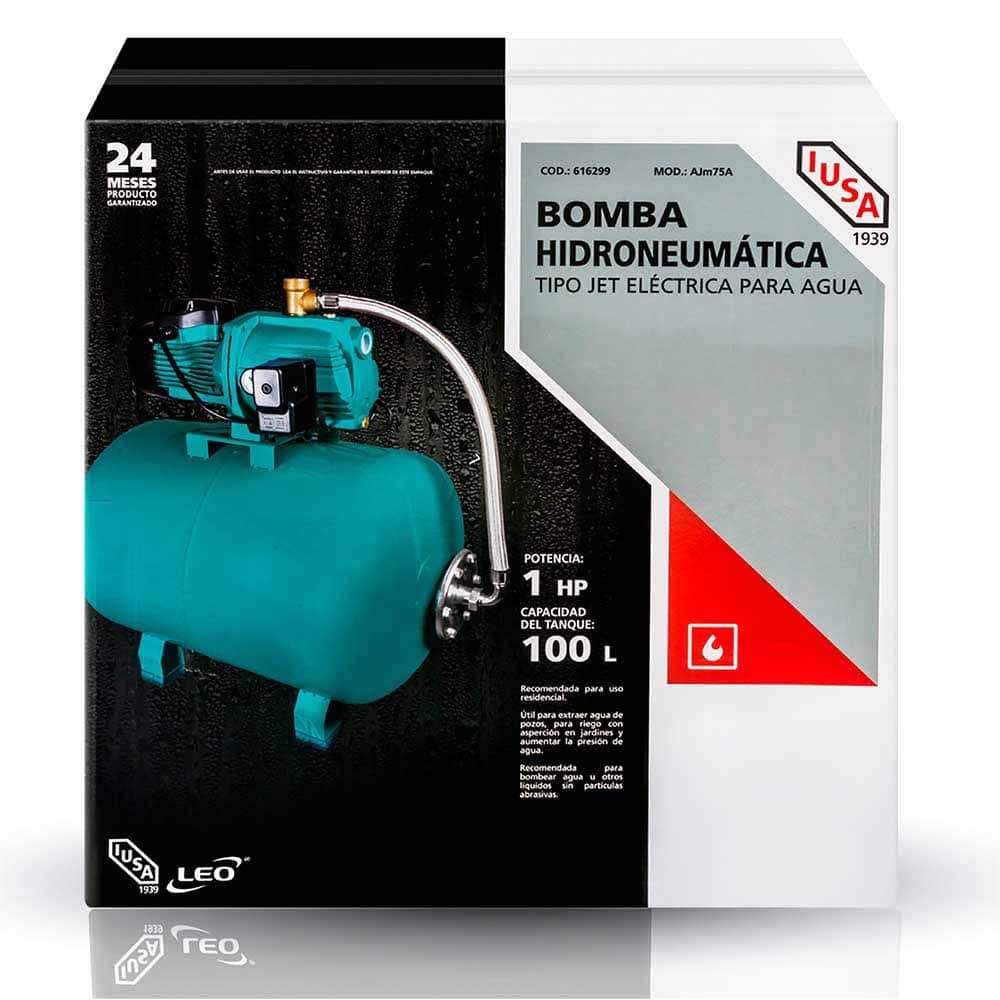 IUSA - Hidroneumático jet de 1 HP, tanque 100 L