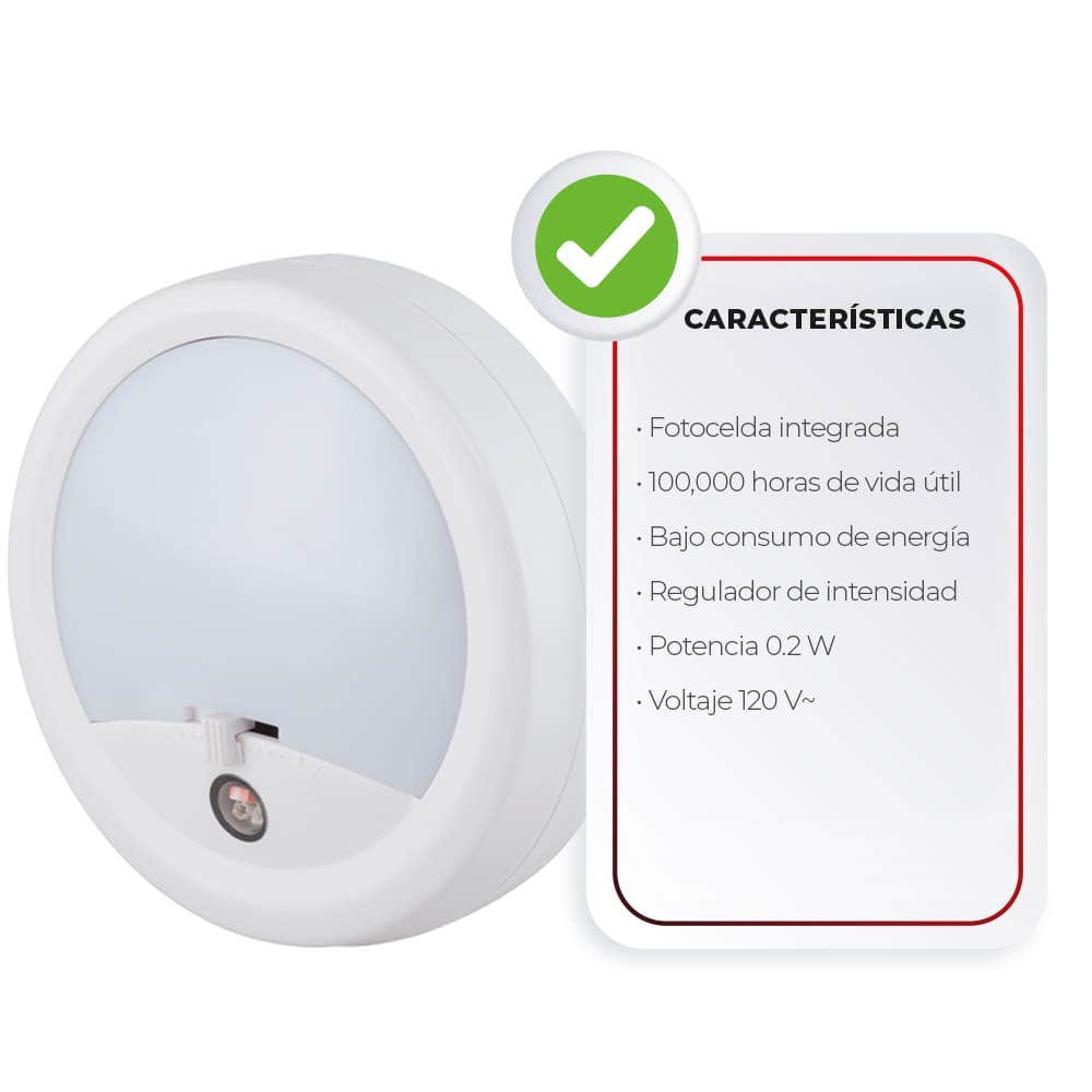 IUSA - Luz de Noche LED Con Atenuador y Fotocelda, IUSA