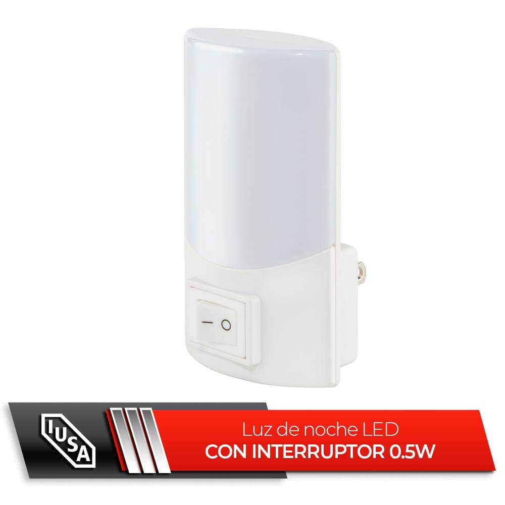 IUSA - Luz de Noche LED con Interruptor, 0.5 W, Para Interiores, IUSA