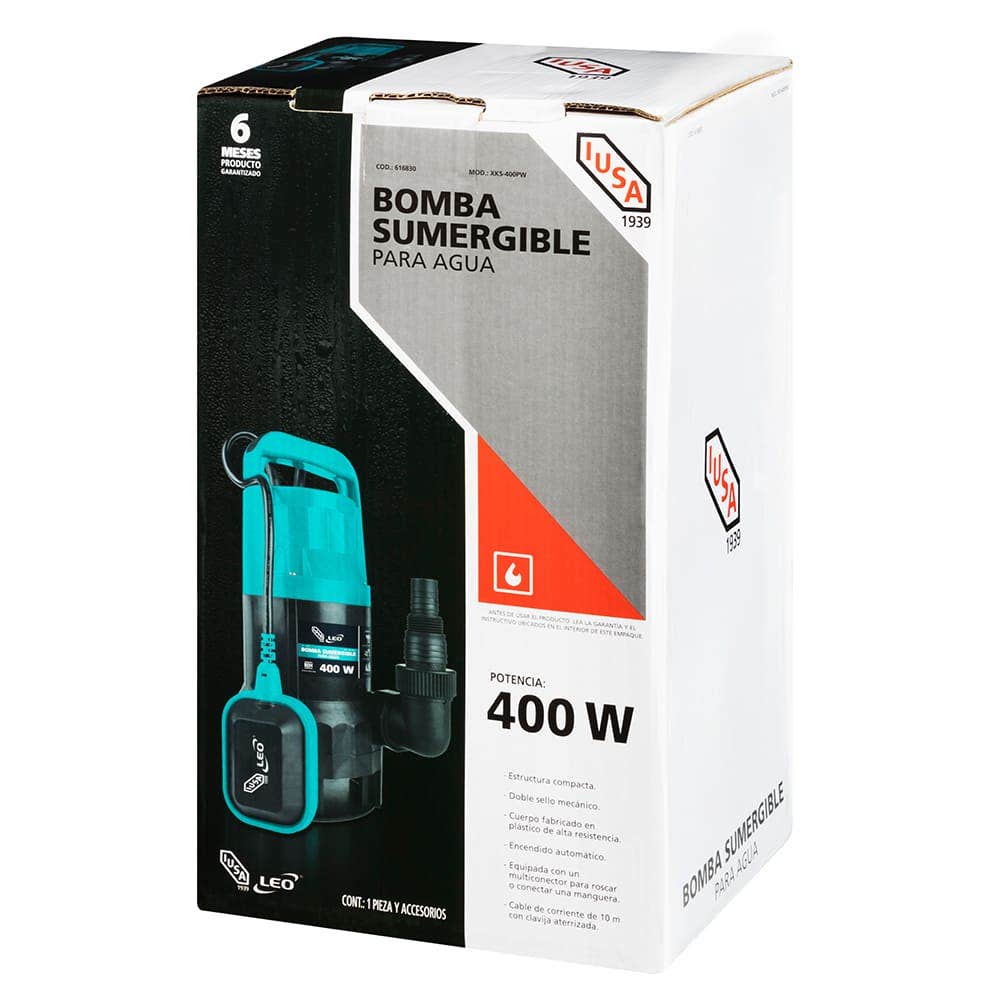 IUSA - Bomba sumergible 1 HP para agua limpia y turbia