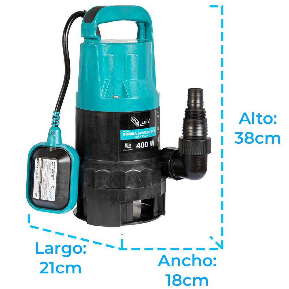 IUSA - Bomba sumergible 1 HP para agua limpia y turbia