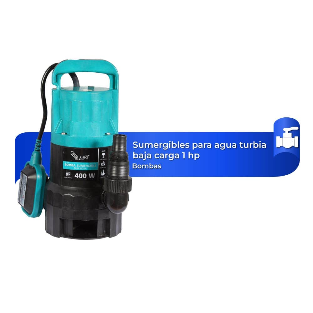 IUSA - Bomba sumergible 1 HP para agua limpia y turbia