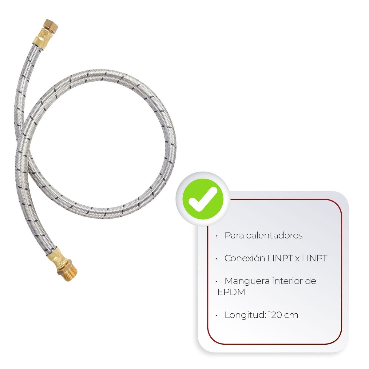 IUSA - Manguera flexible para calentador instantáneo 3/4” mnpt x 1/2” hnpt