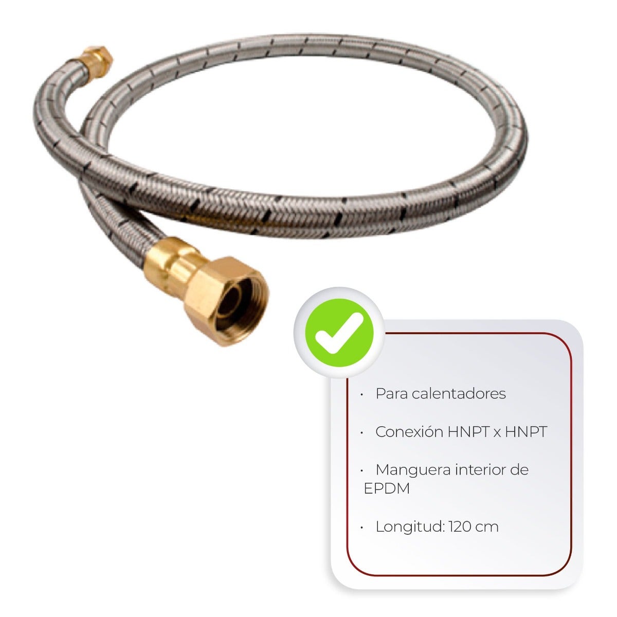 IUSA - Manguera flexible para calentador instantáneo 3/4” HNPT x 1/2” HNPT
