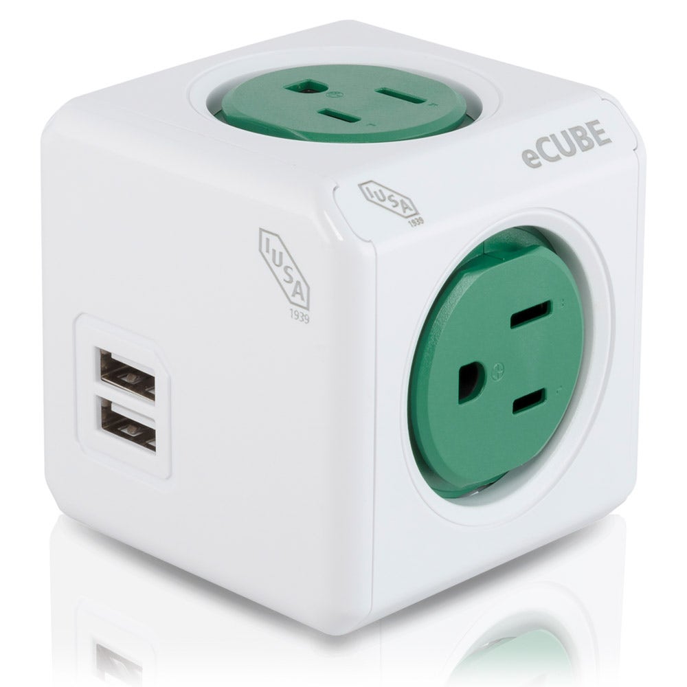 IUSA - Multicontacto ecube con 2 puertos USB
