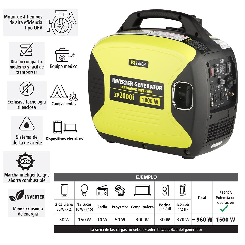 IUSA - Generador eléctrico a gasolina 1600 w inverter