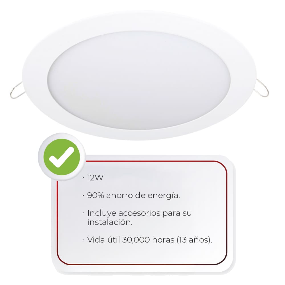 IUSA - Luminaria led redonda fija 960 lm luz blanca