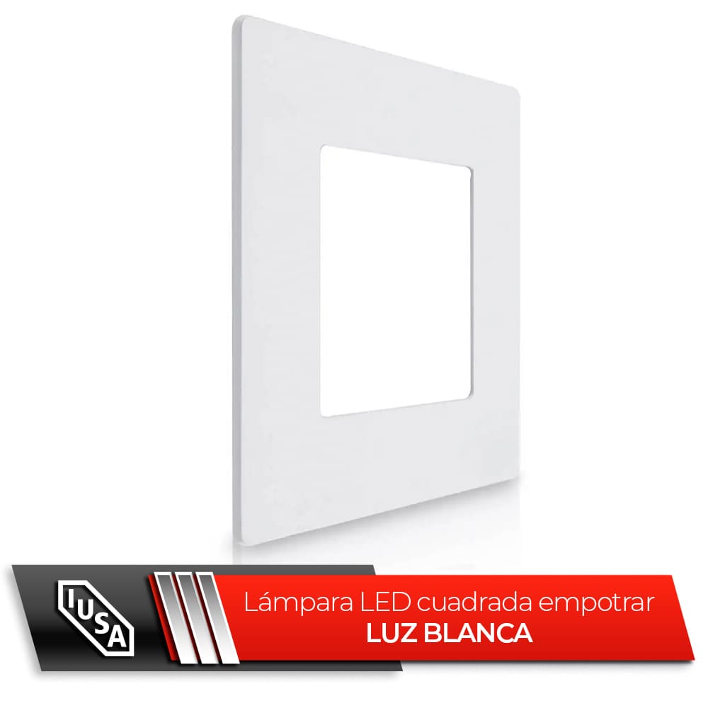 IUSA - Luminaria led cuadrada blanca 18 w empotrar fija iusa