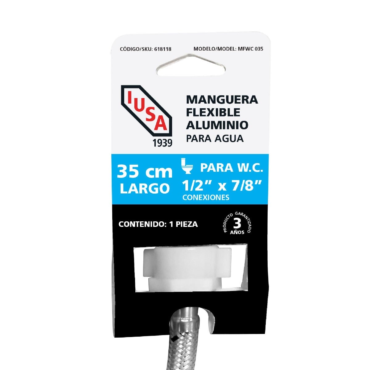 IUSA - Manguera flexible para WC 35 cm
