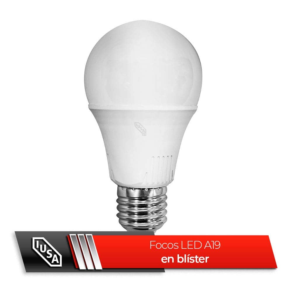 IUSA - Foco LED A19 en blister, luz cálida 5 W, IUSA