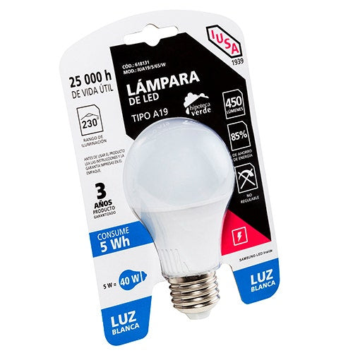 IUSA - Foco LED A19 en blister luz blanca 5 W