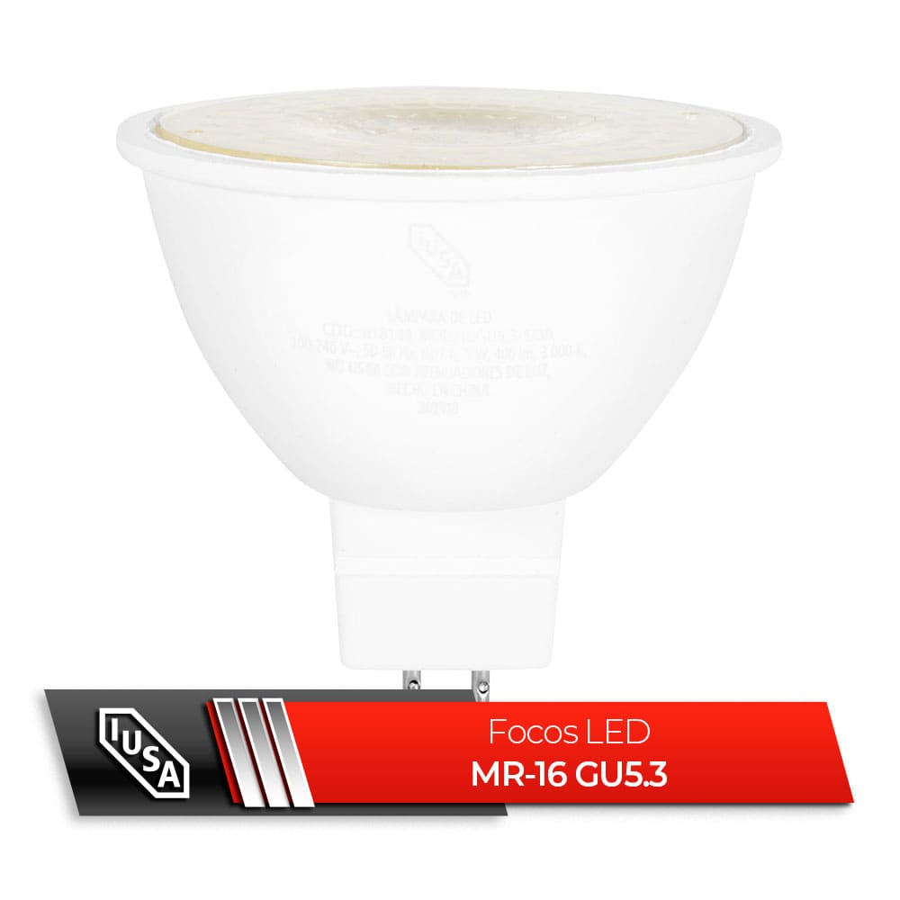 IUSA - Foco LED MR-16 GU5.3, luz cálida 5W, IUSA