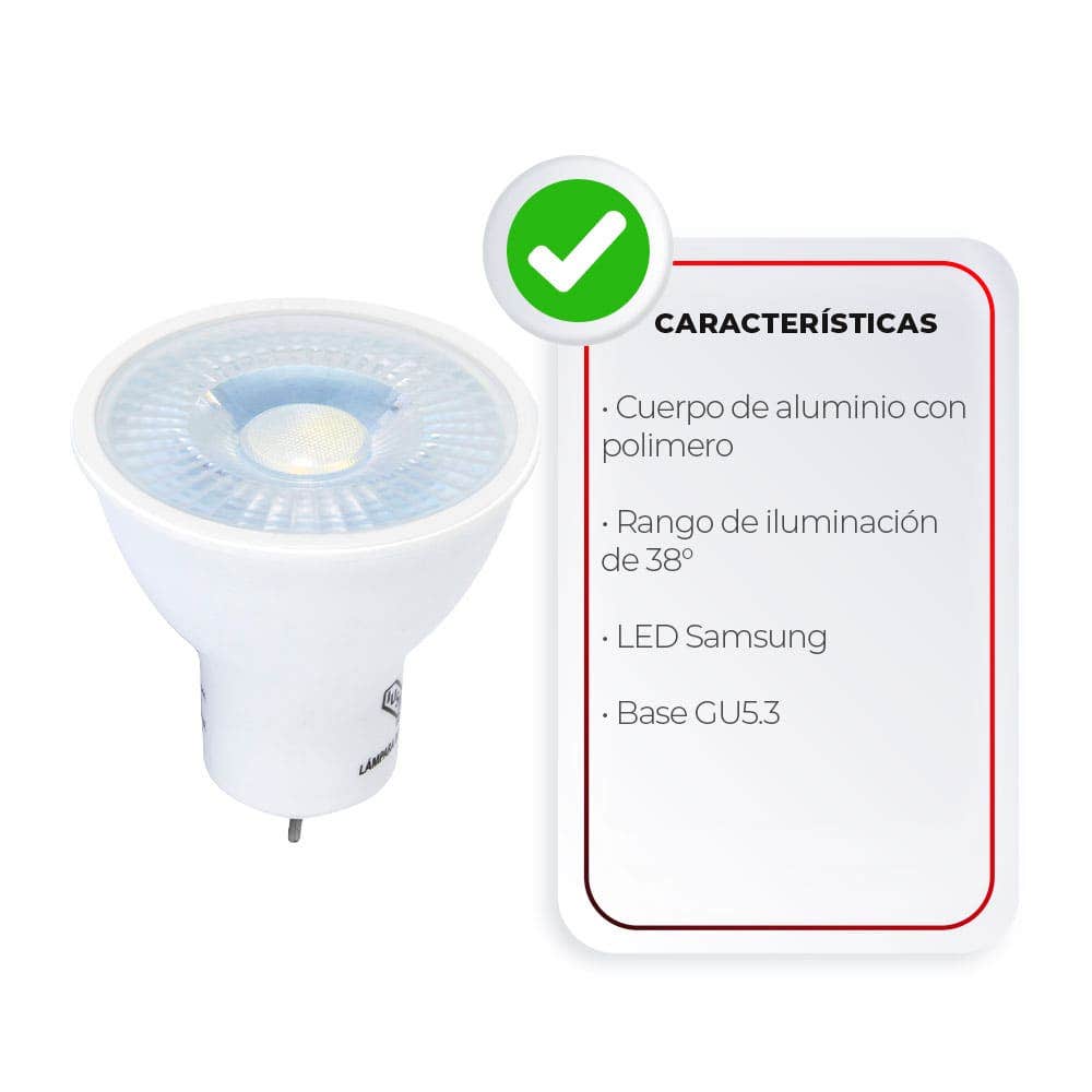 IUSA - Foco led mr-16 gu5.3 luz blanca 5w