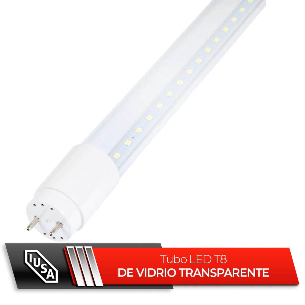 IUSA - Tubo LED T8 transparente, 120 cm, 18W, IUSA