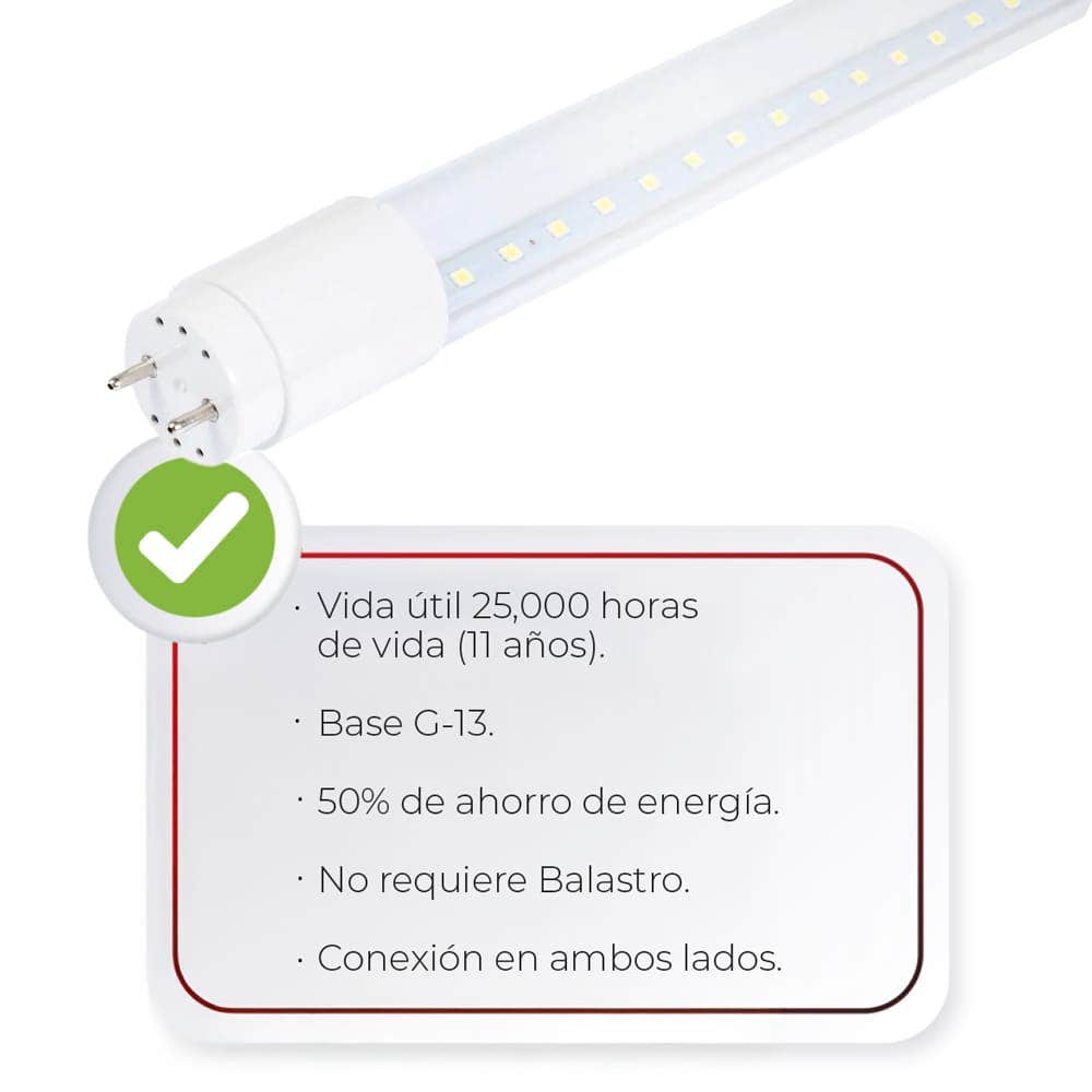IUSA - Tubo LED T8 transparente, 120 cm, 18W, IUSA
