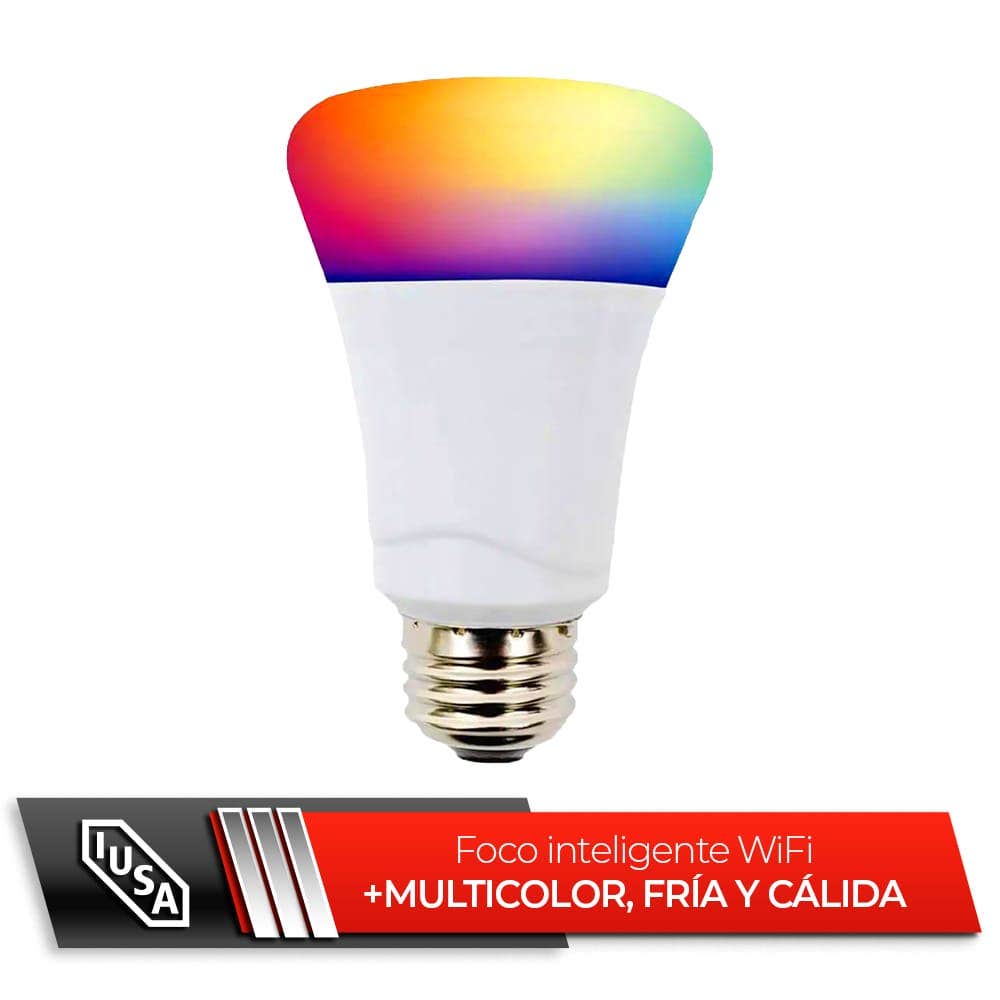 IUSA - Foco inteligente wifi multicolor + luz blanca fría y cálida