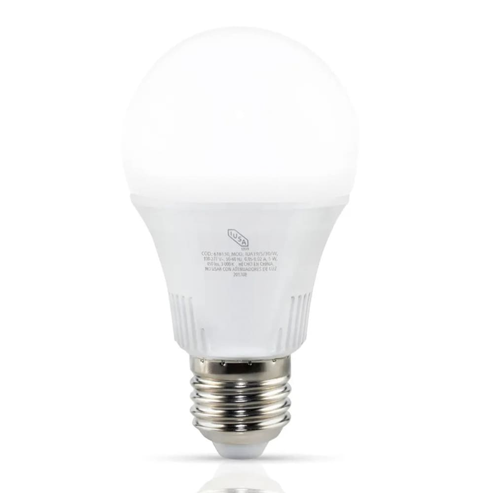 IUSA - Foco LED A19 en caja, luz blanca 9W, IUSA