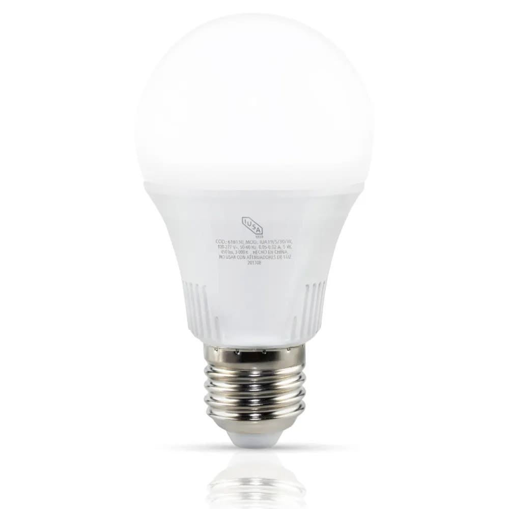 IUSA - Foco LED A19 en tripack, luz blanca 9 W, IUSA
