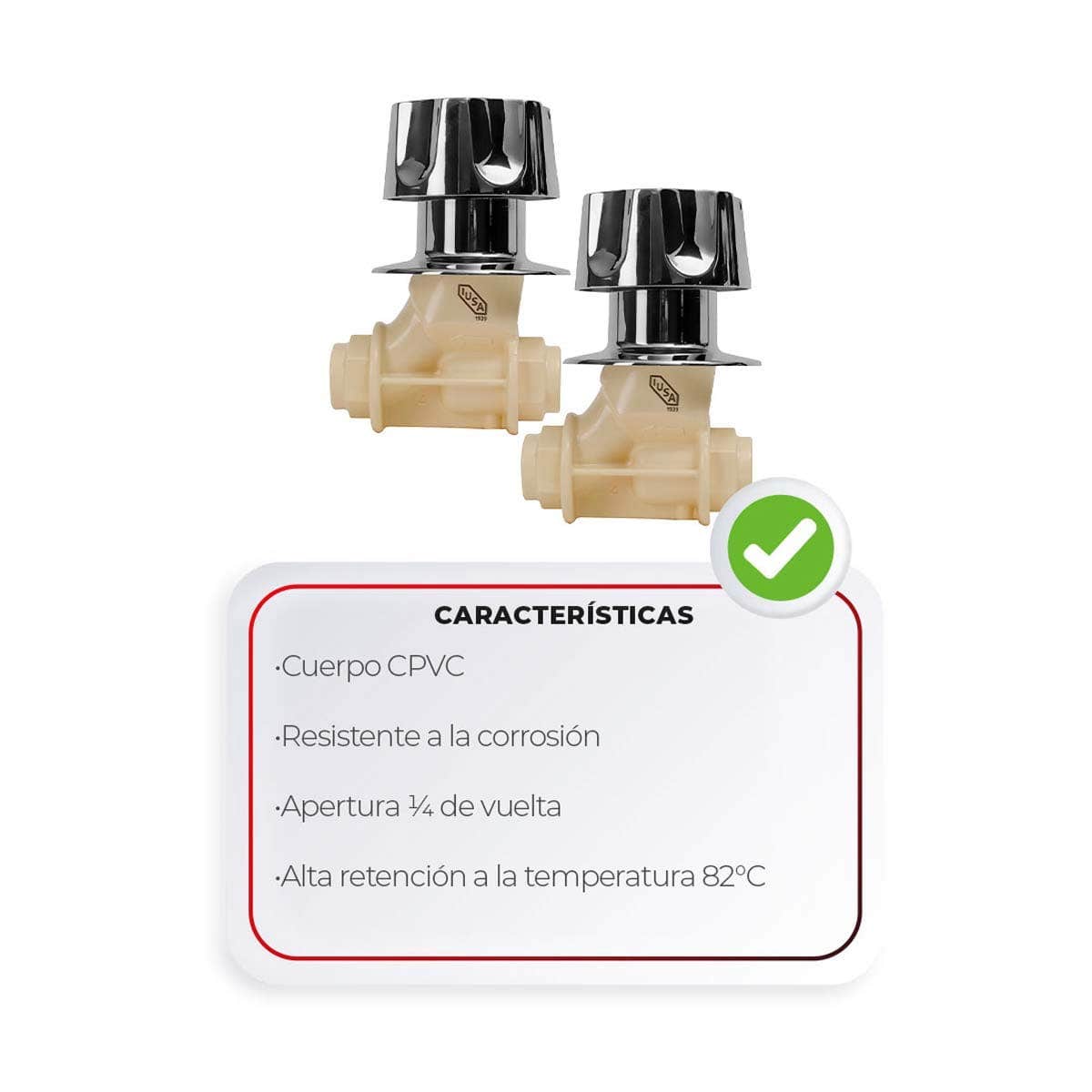 IUSA - Juego de válvulas empotrables de cpvc para regadera 1/2"