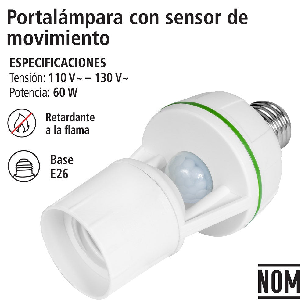 IUSA - Portalámpara con sensor de movimiento 60 w iusa