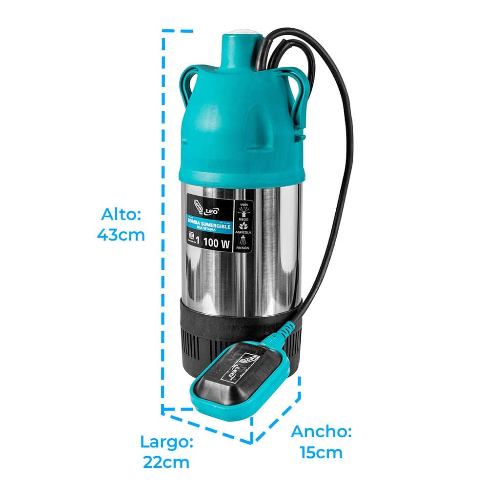 IUSA - Bomba sumergible para cisterna 1.5 hp acero inoxidable