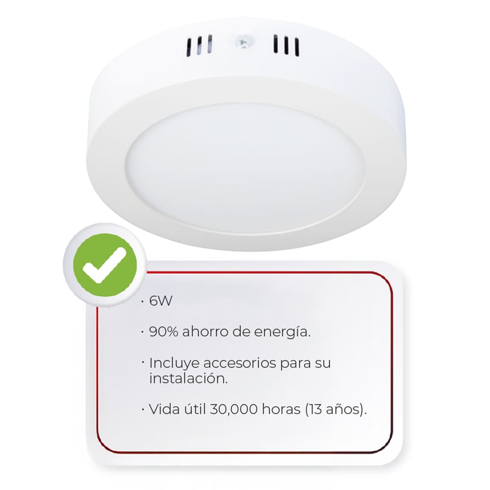 IUSA - Luminaria LED redonda para sobreponer 960 lm 17 cm