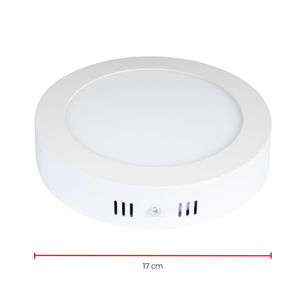 IUSA - Luminaria LED redonda para sobreponer, 960 lm 17 cm, IUSA