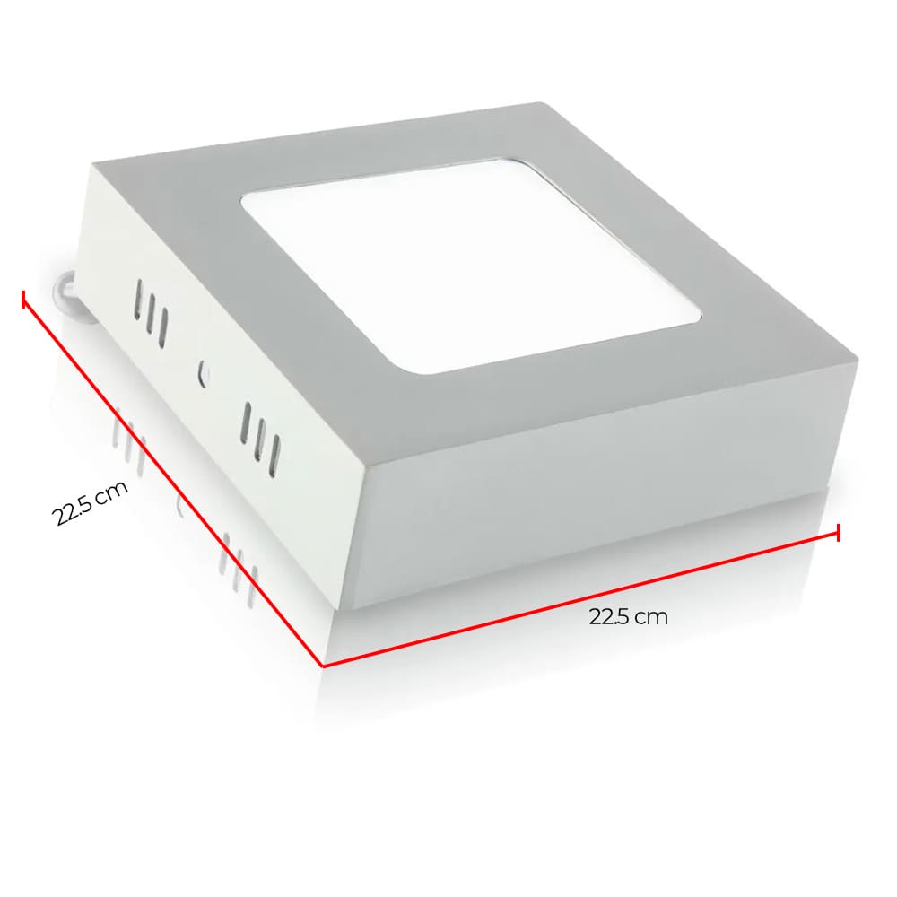 IUSA - Lámpara LED cuadrada para sobreponer, luz cálida 18 w