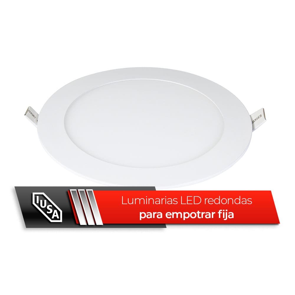 IUSA - Luminaria LED redonda para empotrar, 420 lm 12 cm, IUSA