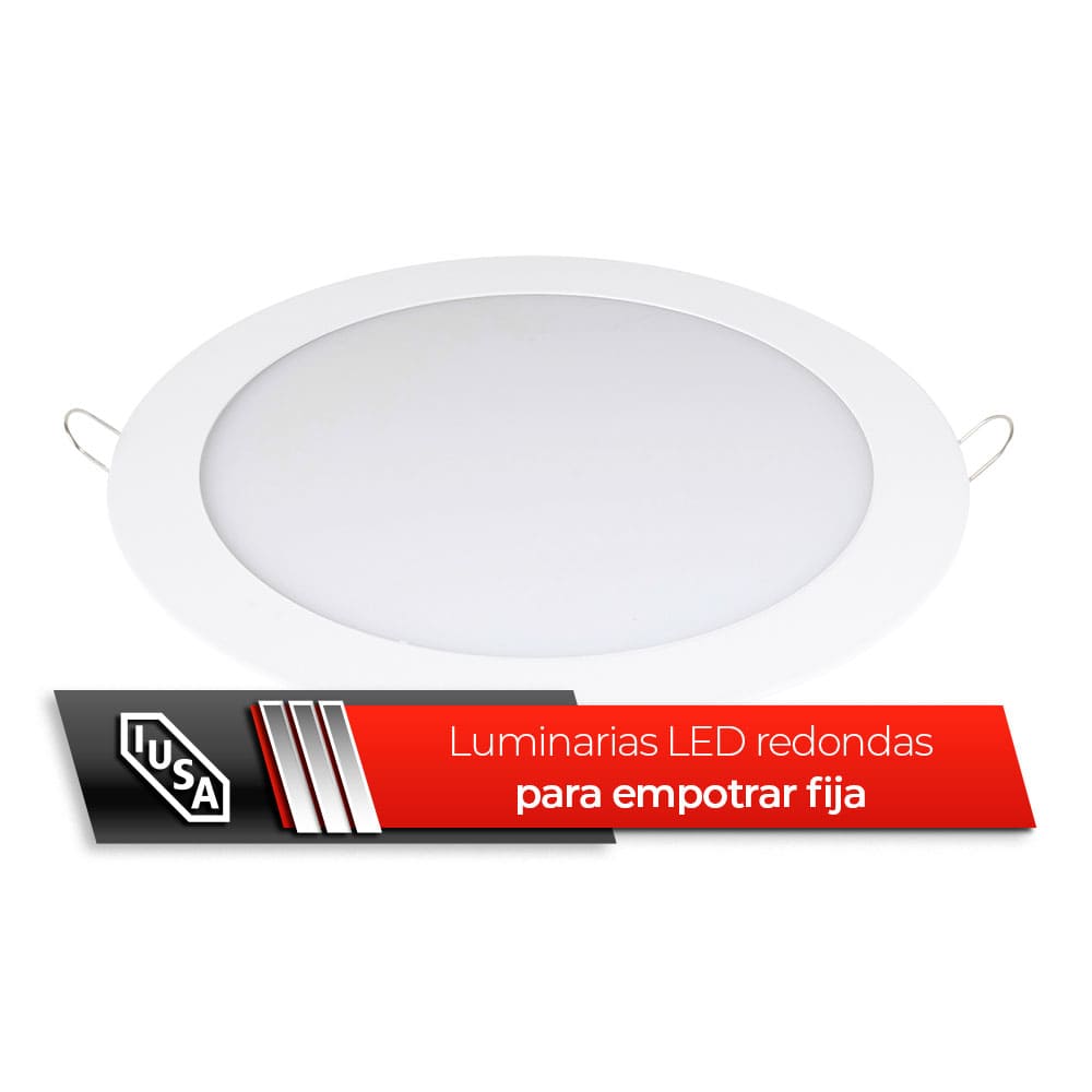 IUSA - Luminaria LED redonda para empotrar fija, 18W cálida, IUSA