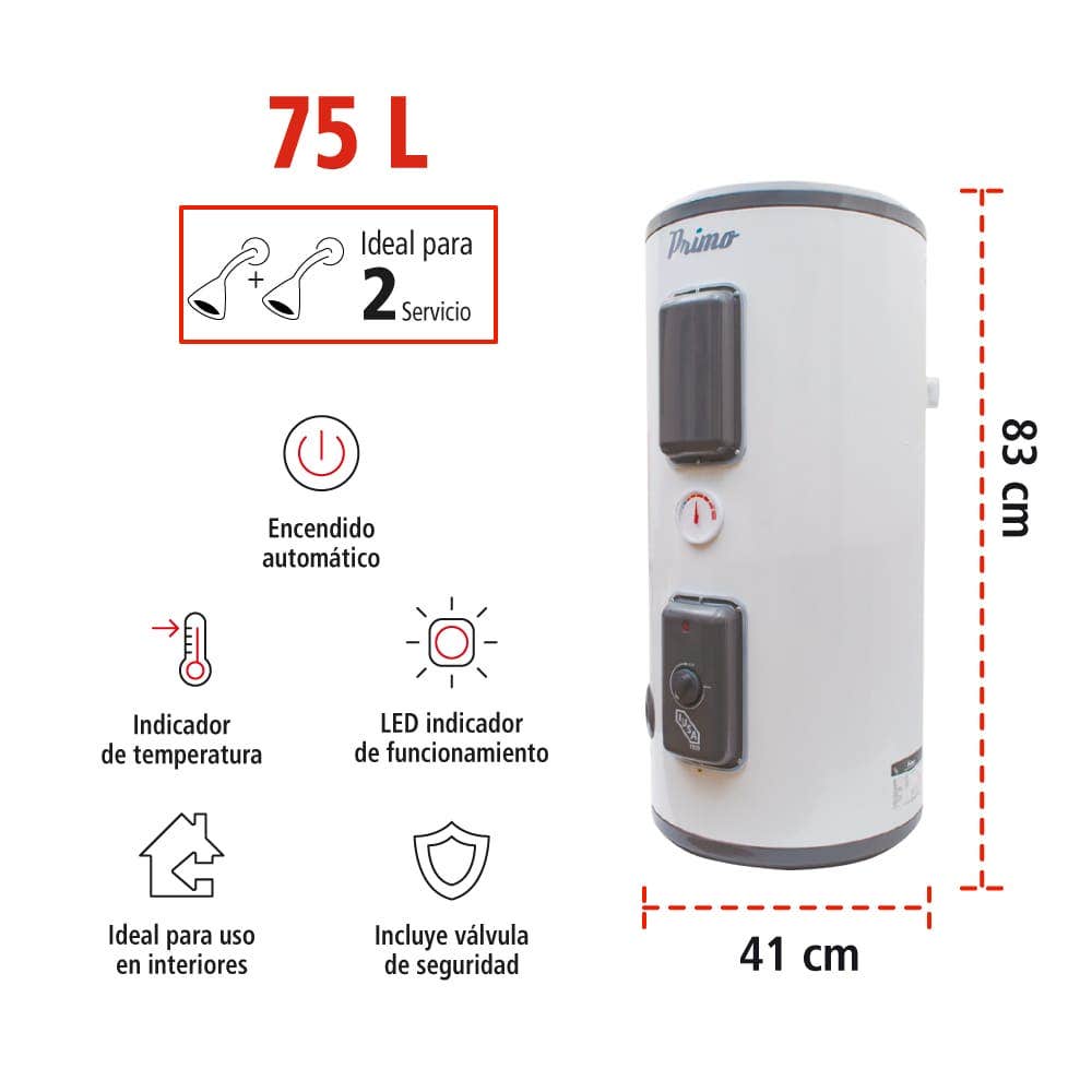 IUSA - Calentador eléctrico de depósito Primo 75 L IUSA
