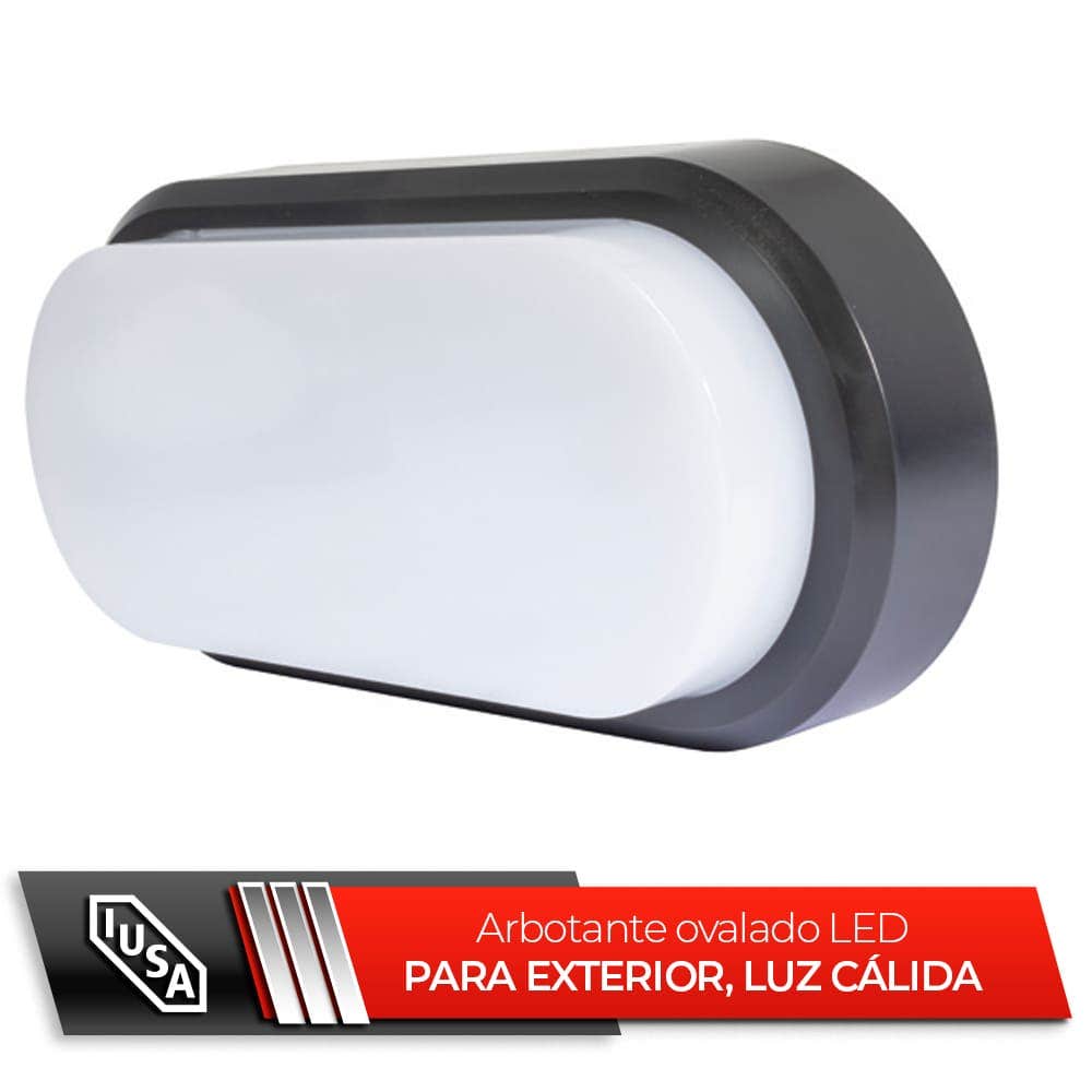 IUSA - Arbotante ovalado LED para exterior, 9W, luz cálida, IUSA