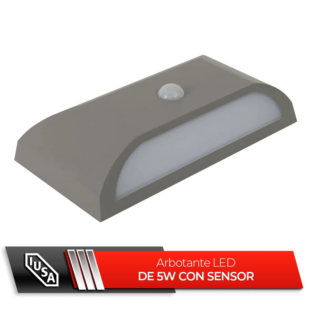 IUSA - Arbotante led de 5 w con sensor