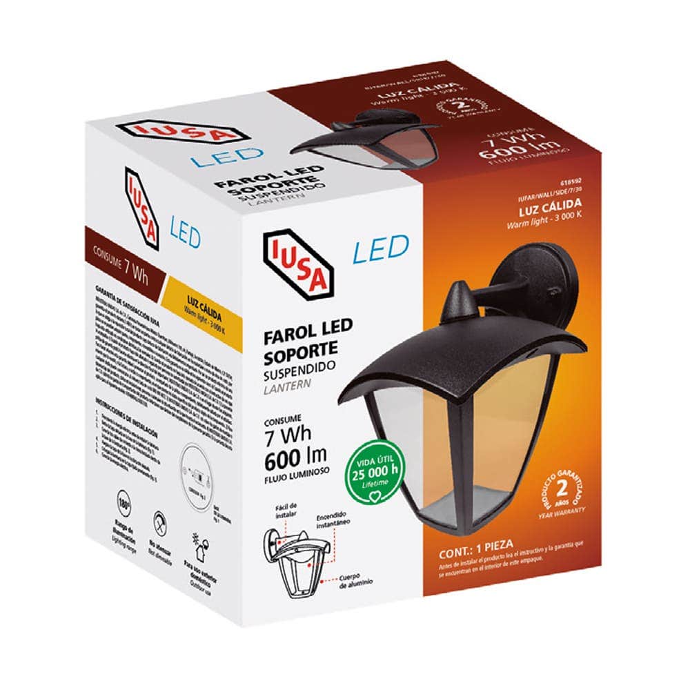 IUSA - Farol led de pared brazo de lado 7 w