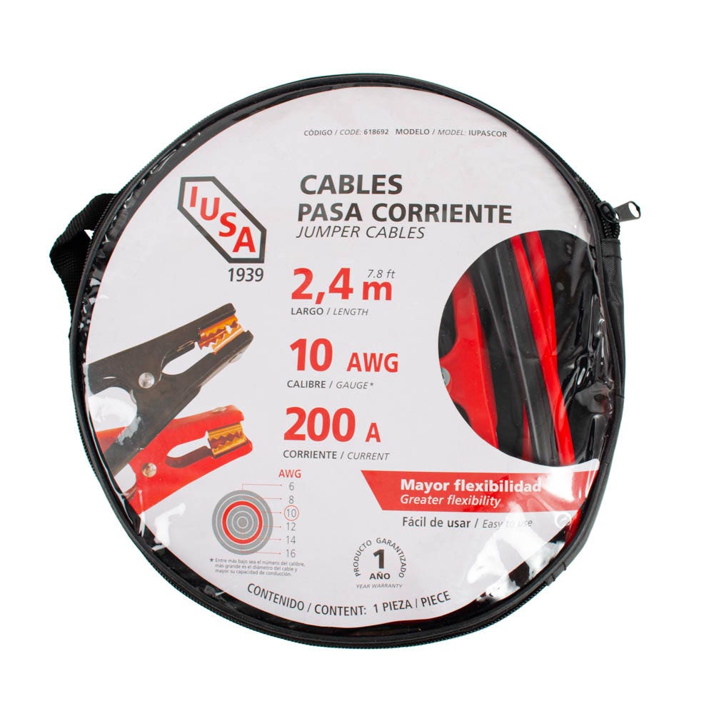 IUSA - Cable pasa corriente 2.4 metros, iusa, 200 A
